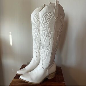 White Western Boots